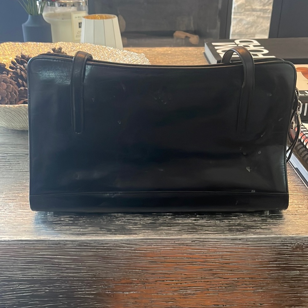 Monsac original black genuine leather shoulder bag